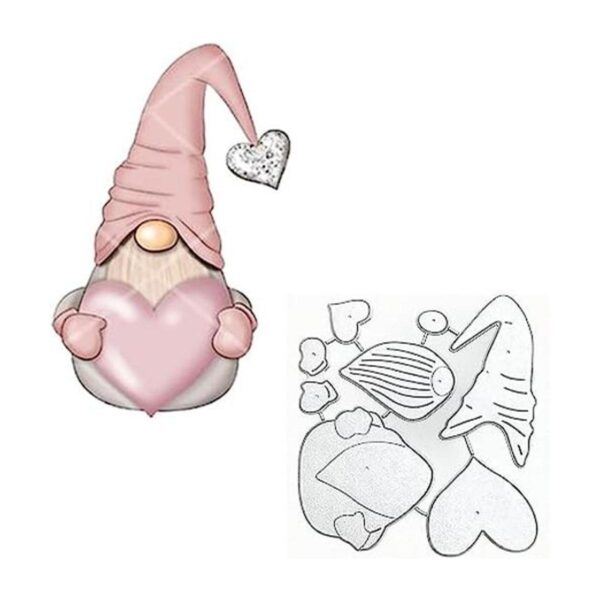 hinana 1000 piezas de gnomos de corazón de amor troqueles