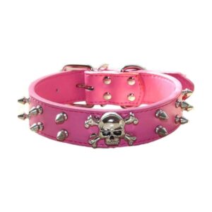Haoyueer Collar de piel sintética con pinchos para perros_1