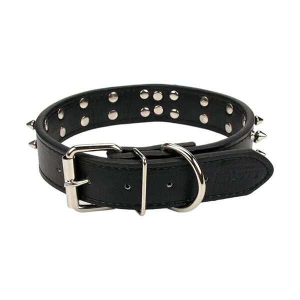 Haoyueer Collar de piel sintética con pinchos para perros_4