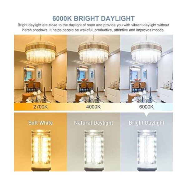 Paquete de 12 bombillas LED G9 de 6000 K de luz diurna_4