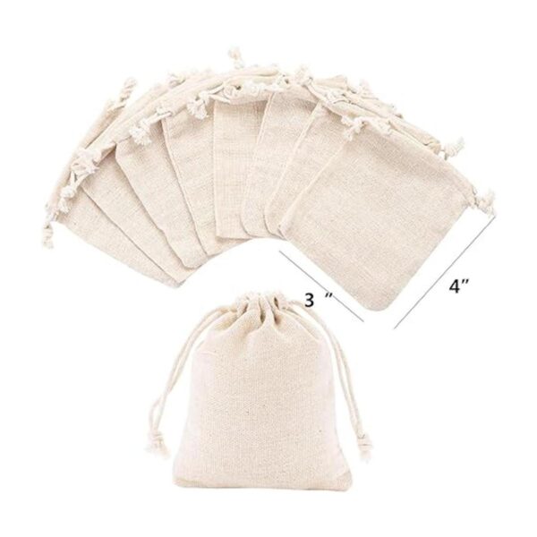 100 bolsas de algodón con doble cordón reutilizables para