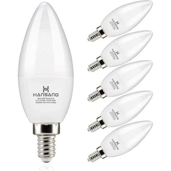 Hansang Candelabra Bombillas LED 60 W equivalente a 600_1