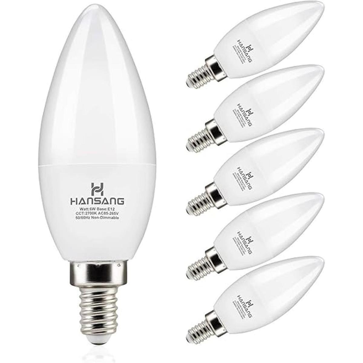 Hansang Candelabra Bombillas LED 60 W equivalente a 600
