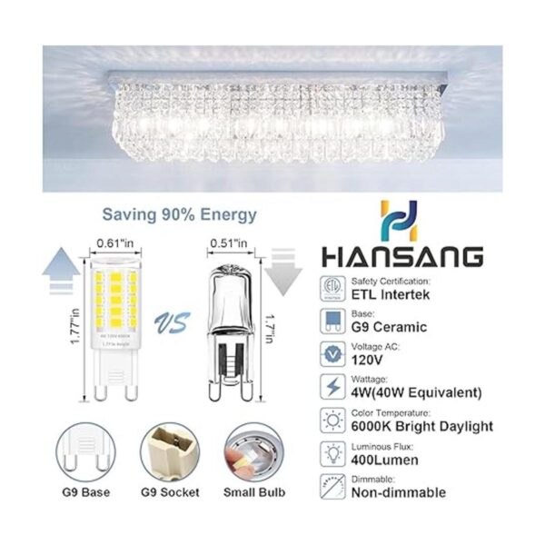 Paquete de 12 bombillas LED G9 de 6000 K de luz diurna_3