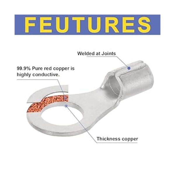 haisstronica 100 terminales de anillo de 14 pulgadas AWG_2