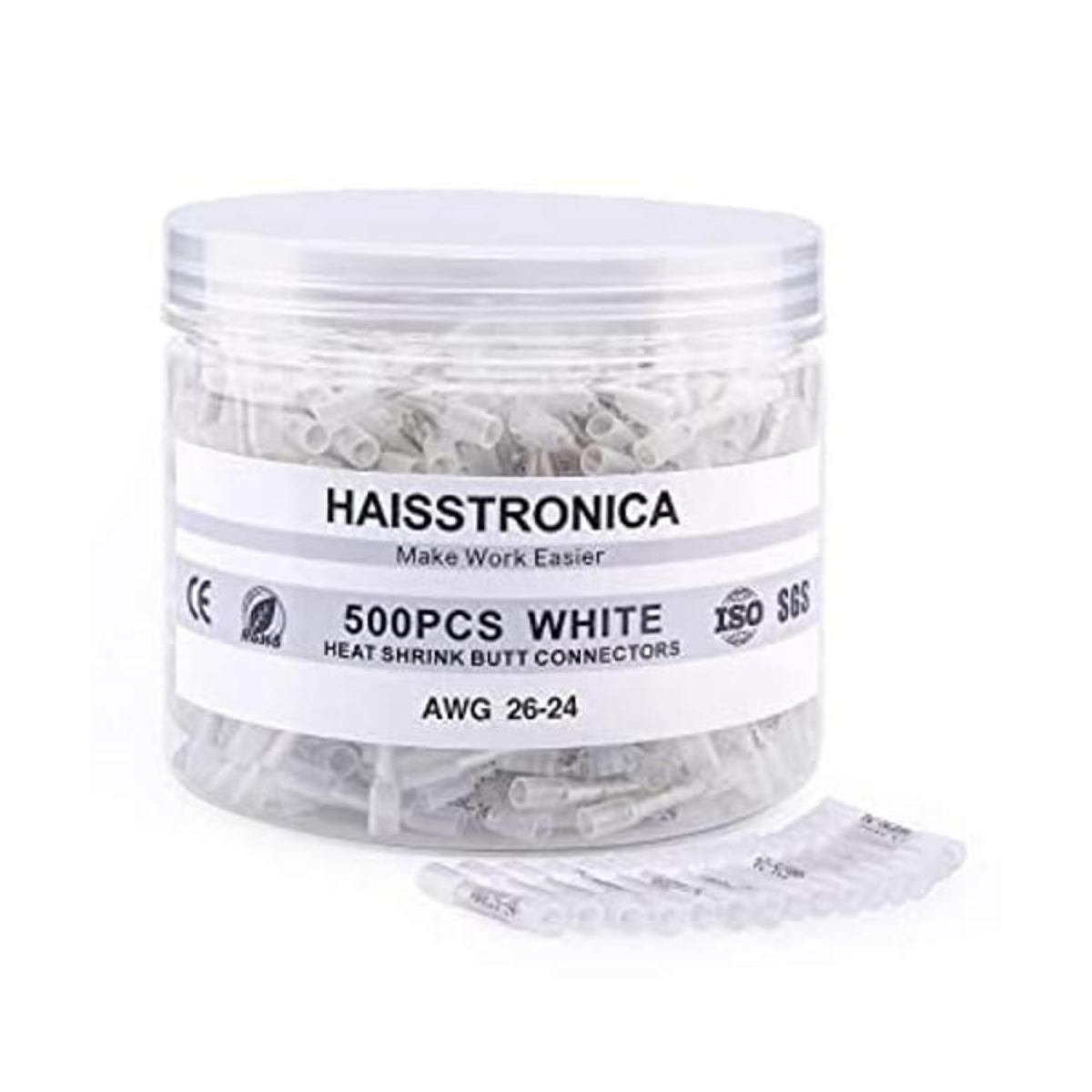 Haisstronica 500 conectores blancos termocontraíbles 2624