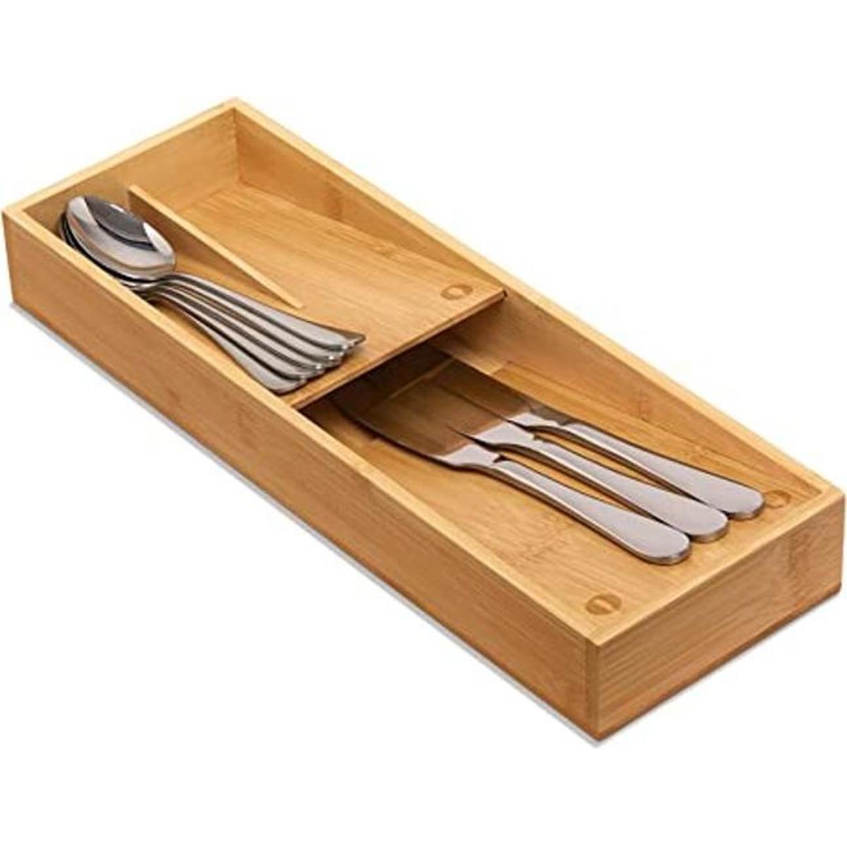 Guiogc Organizador de cajones de cocina de bambú