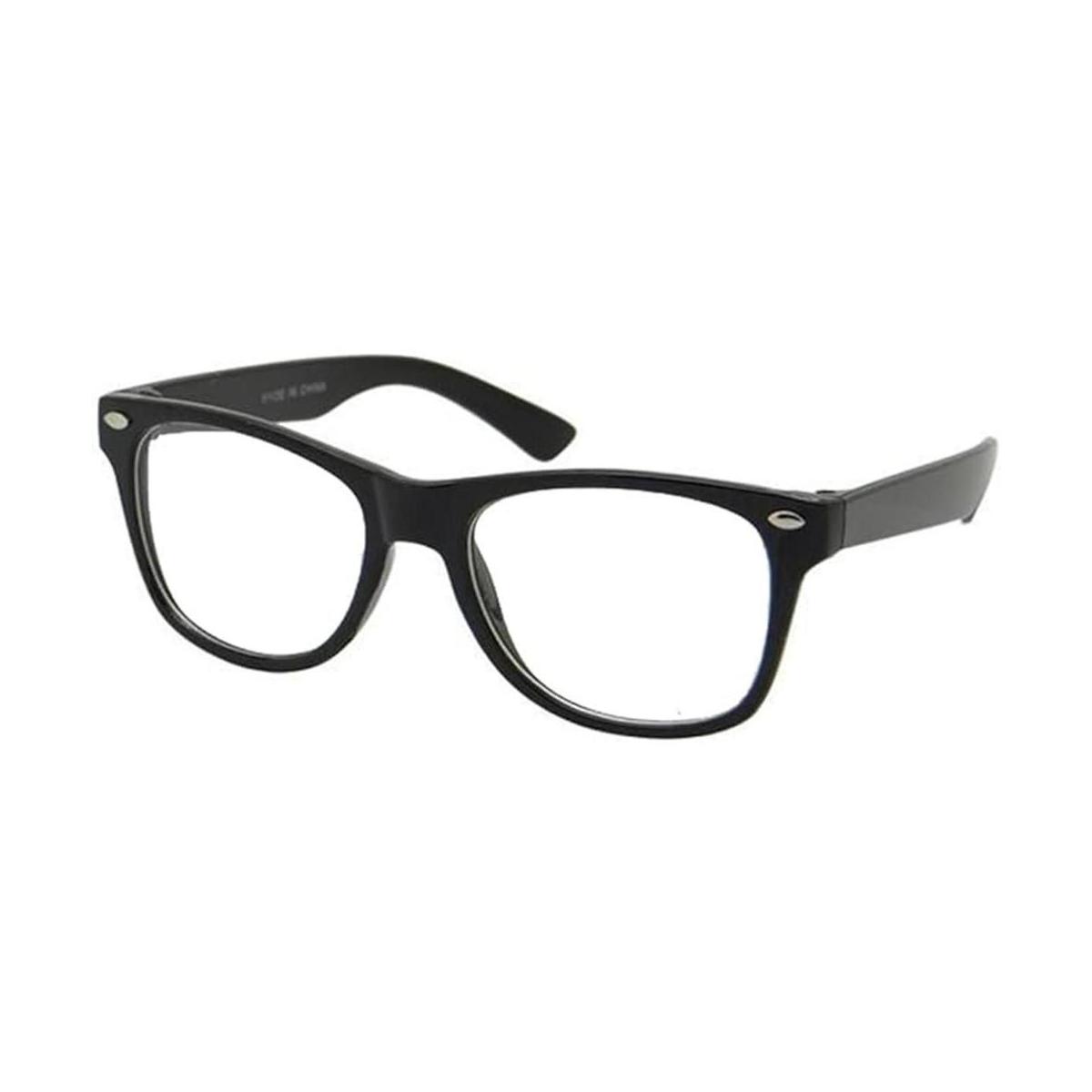 Niños Nerd Gafas Lente Transparente Geek Disfraz Negro