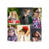 Niños Nerd Gafas Lente Transparente Geek Disfraz Negro_4