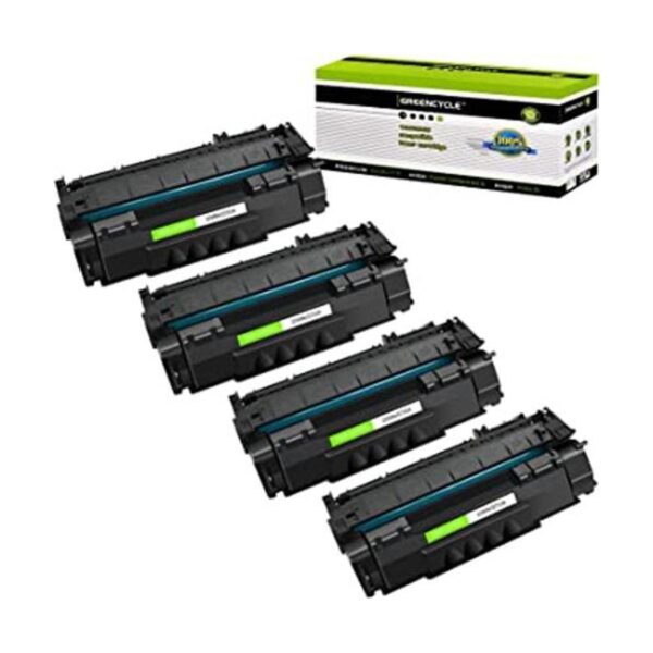 GREENCYCLE Paquete de 4 cartuchos de tóner negro Q5949A_1
