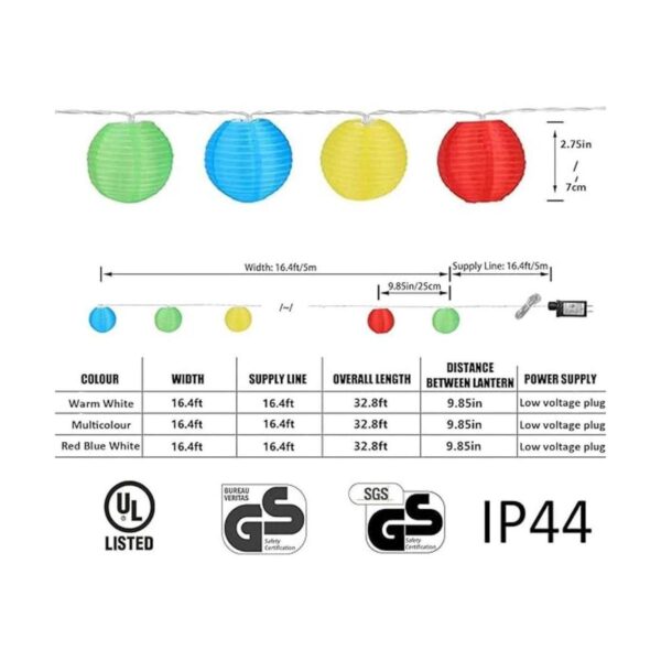 Tira de luces de farol 20 LED impermeable para_2