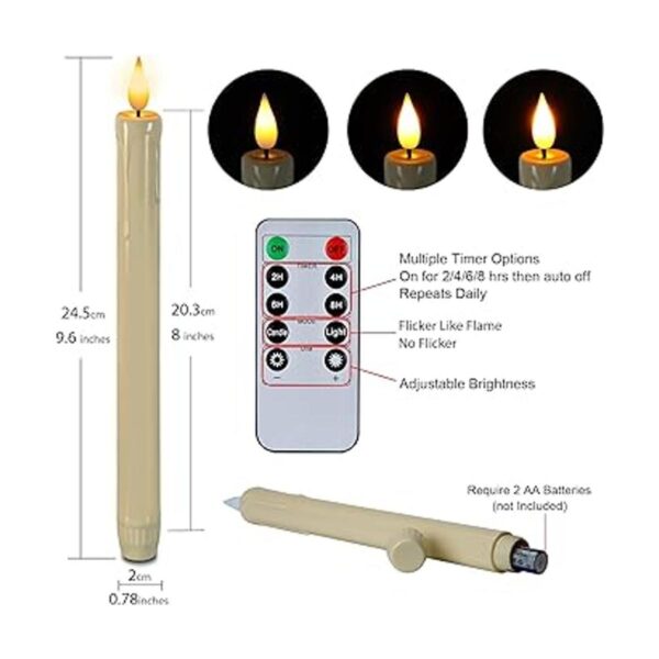 Homemory 6 velas cónicas sin llama con control remoto_3
