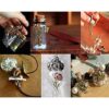 10 botellas de vidrio de colores mini con frascos de_4
