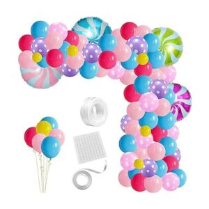 Kit de arco de guirnalda de globos de caramelo 102 globos