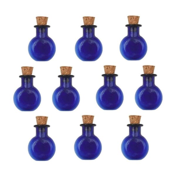 10 botellas de vidrio de colores mini con frascos de_1