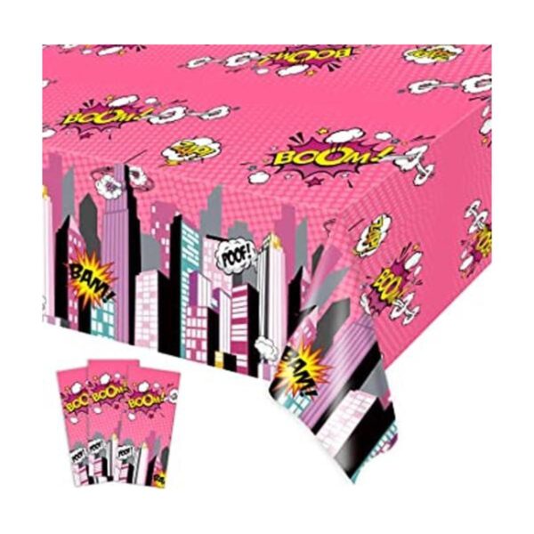 Mantel de fiesta de 3 piezas de Super Girl Hero Girl Pink