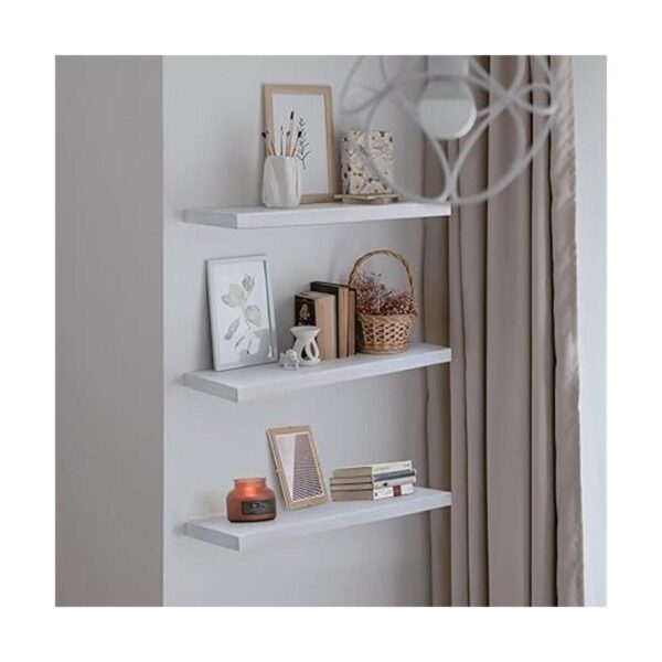 Estantes flotantes estantes de pared de madera maciza_2