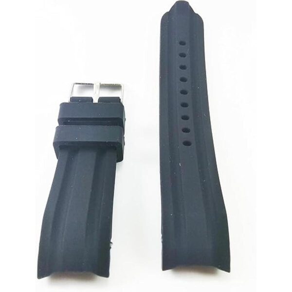 Correa de reloj de buceo de goma de silicona negra_3