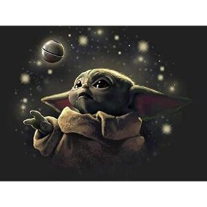 Juego de números de pintura de diamante 5D DIY Baby Yoda_1