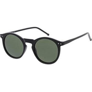zeroUV Lentes de sol redondos con montura de cuerno retro