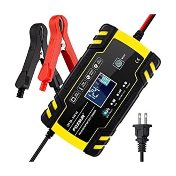 Foxsur Cargador de batería de coche 12 V8 A 24 V4 A_1