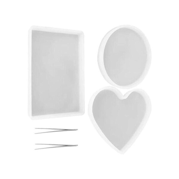 3 moldes de resina grandes con 2 pinzas moldes de