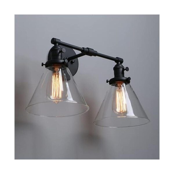 Phansthy Lámpara de pared industrial de 2 luces de pared_4
