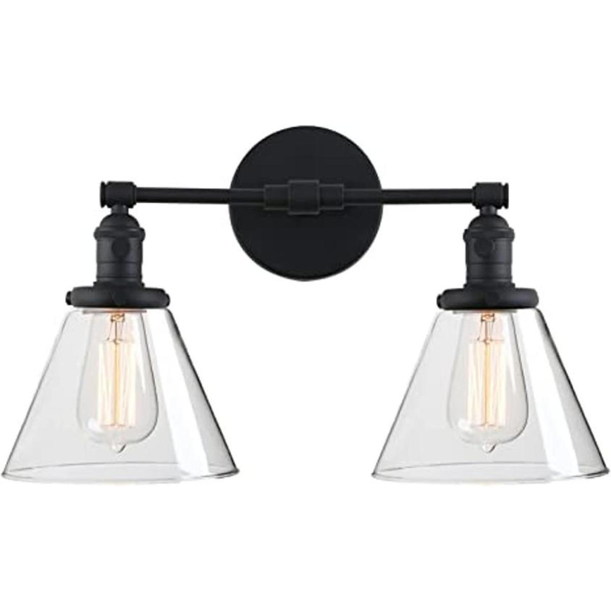 Phansthy Lámpara de pared industrial de 2 luces de pared