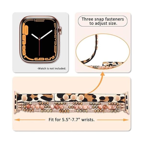 fastgo Correa de piel de leopardo compatible con Apple_5