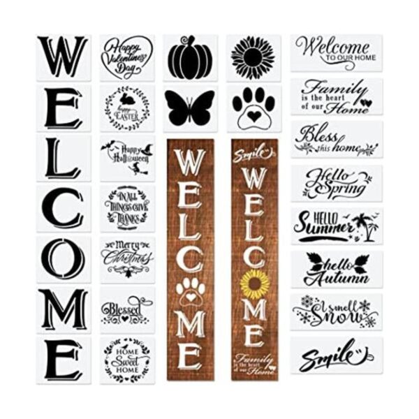 Plantillas de letras de bienvenida para pintar sobre