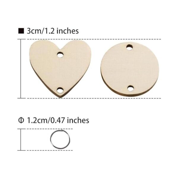 Favide 200 piezas en total círculos de madera etiquetas