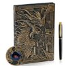 Cuaderno de escritura en relieve de dragón 3D con juego de_1