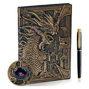 Cuaderno de escritura en relieve de dragón 3D con juego de_1