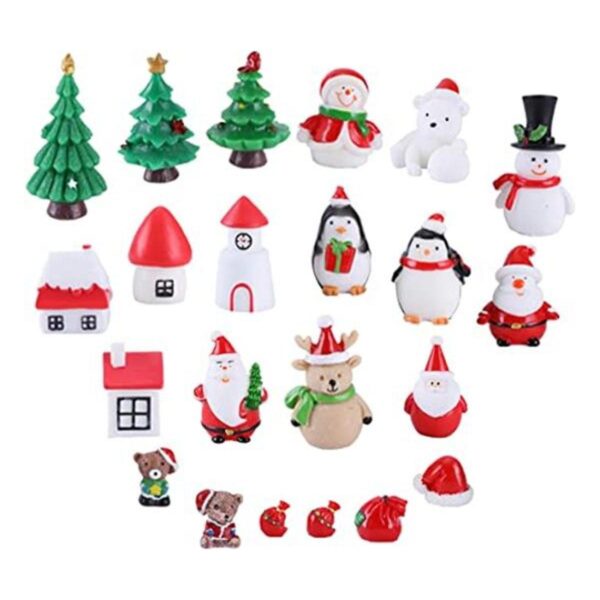 22 piezas de adornos en miniatura de Navidad para jardín