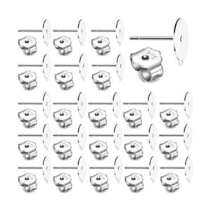100 pendientes de plata de ley 925 con almohadilla plana_1