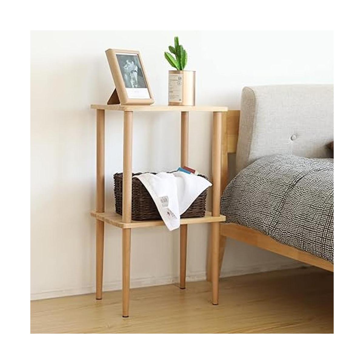 exilot Mesa auxiliar de madera maciza mesa auxiliar de 2