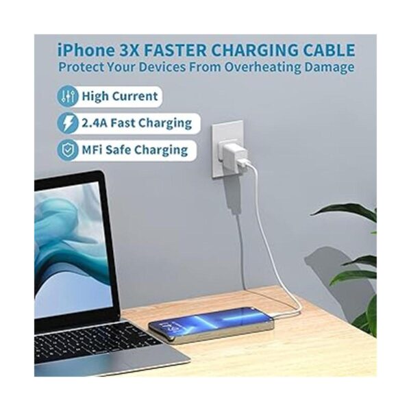 Certificado Apple MFi Cargador corto para iPhone de 8_3