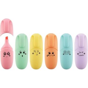 6 piezas de mini rotulador Kawaii Stuff Color Pastel Punta_1