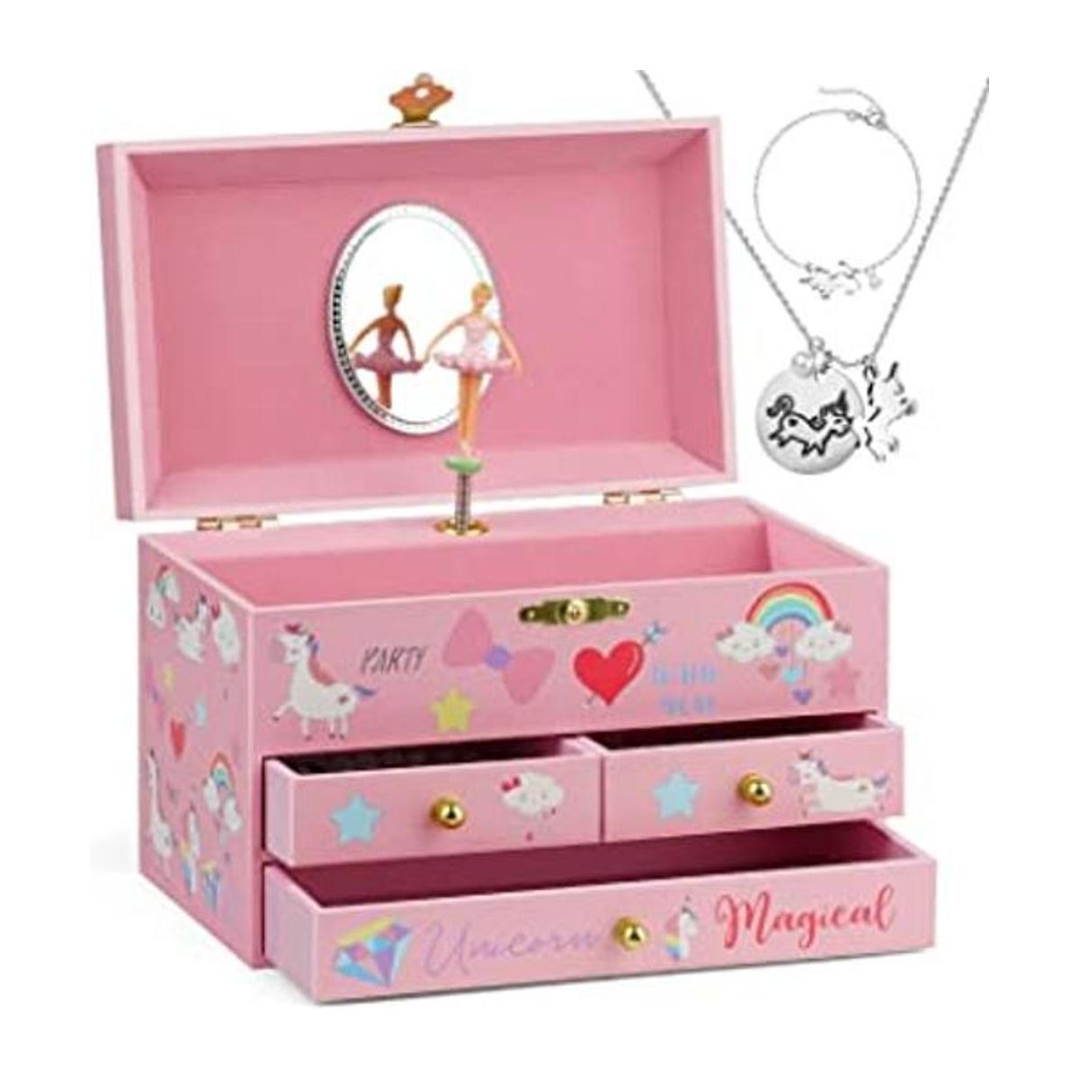 efubaby Joyero musical para niñas con diseño de unicornio