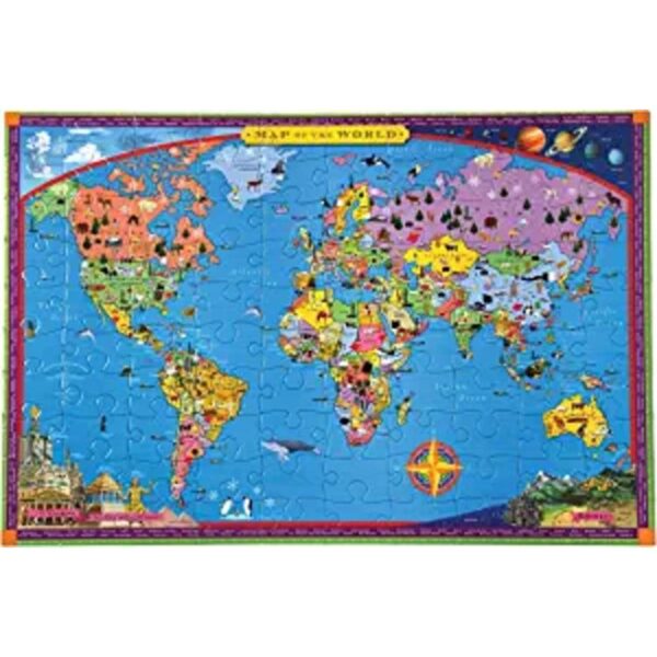 eeBoo Rompecabezas de 100 piezas de mapa mundial_1