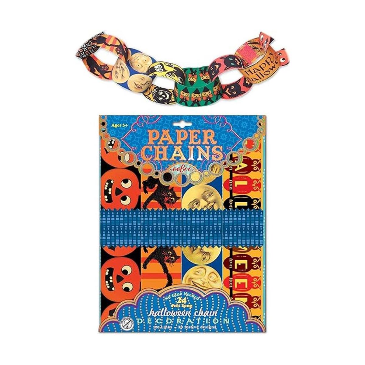 eeBoo Cadena de papel de Halloween 120 eslabones