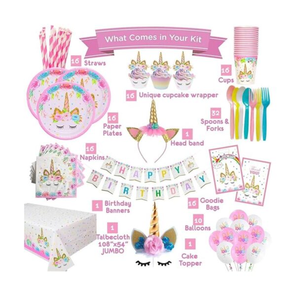 ecoZen suministros para fiesta de cumpleaños de unicornio_2
