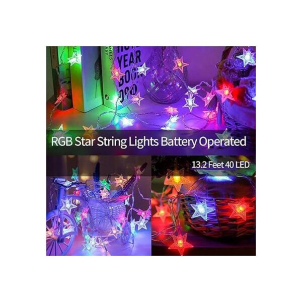 Cuerda de luces LED con forma de estrellas de 5 puntas_2