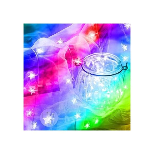 Cuerda de luces LED con forma de estrellas de 5 puntas_4