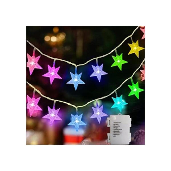 Cuerda de luces LED con forma de estrellas de 5 puntas_1