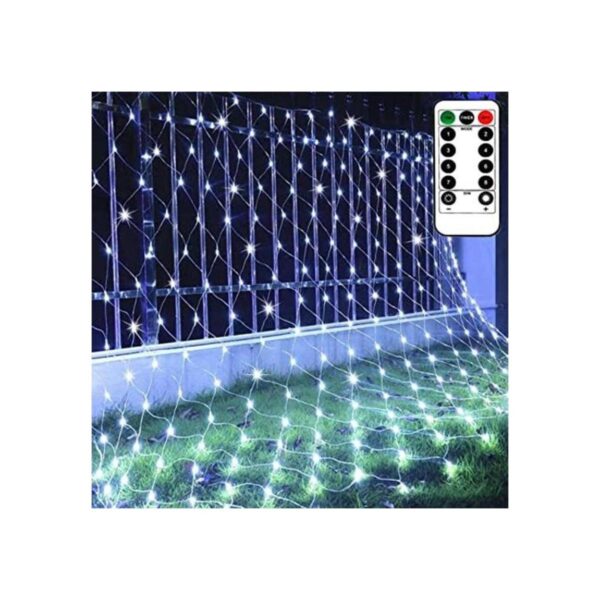 Luces de red de jardín impermeables con pilas con control_1