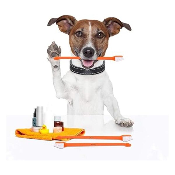 EASYA Cepillo de dientes de doble cabeza para perros_6