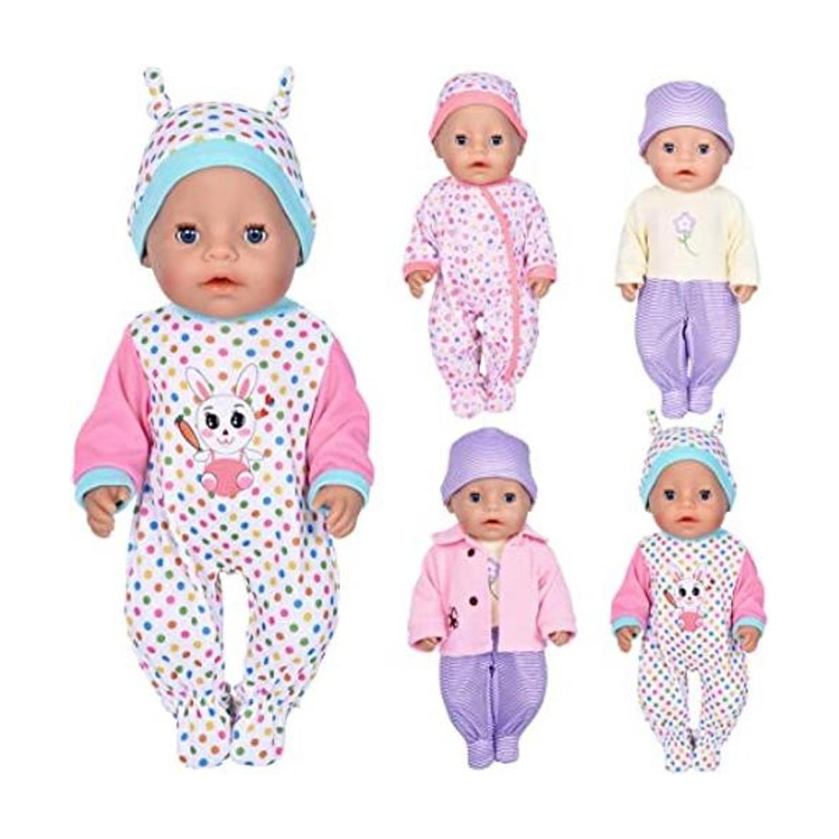 ebuddy 7 piezas de ropa de muñeca con sombrero y abrigo