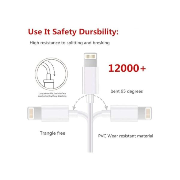 Paquete de 5 cables de carga rápida USB de 6 pies cables_2