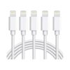 Paquete de 5 cables de carga rápida USB de 6 pies cables_1